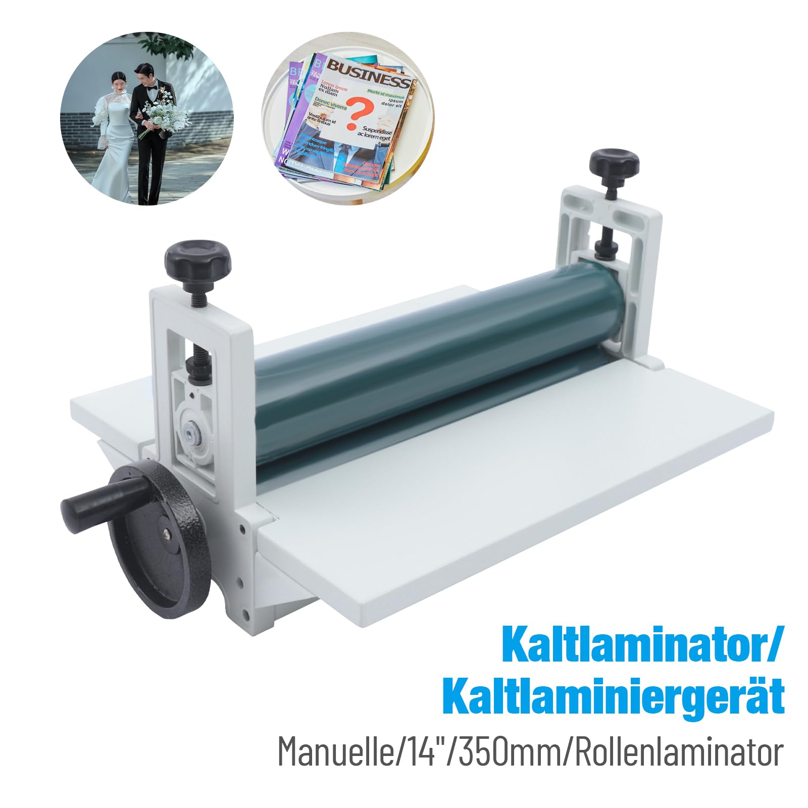 Plastificatrice manuale a freddo da 350 mm, laminatrice manuale a rulli, plastificatrice, laminatrice, laminatrice a freddo per visualizzazioni di foto e libri