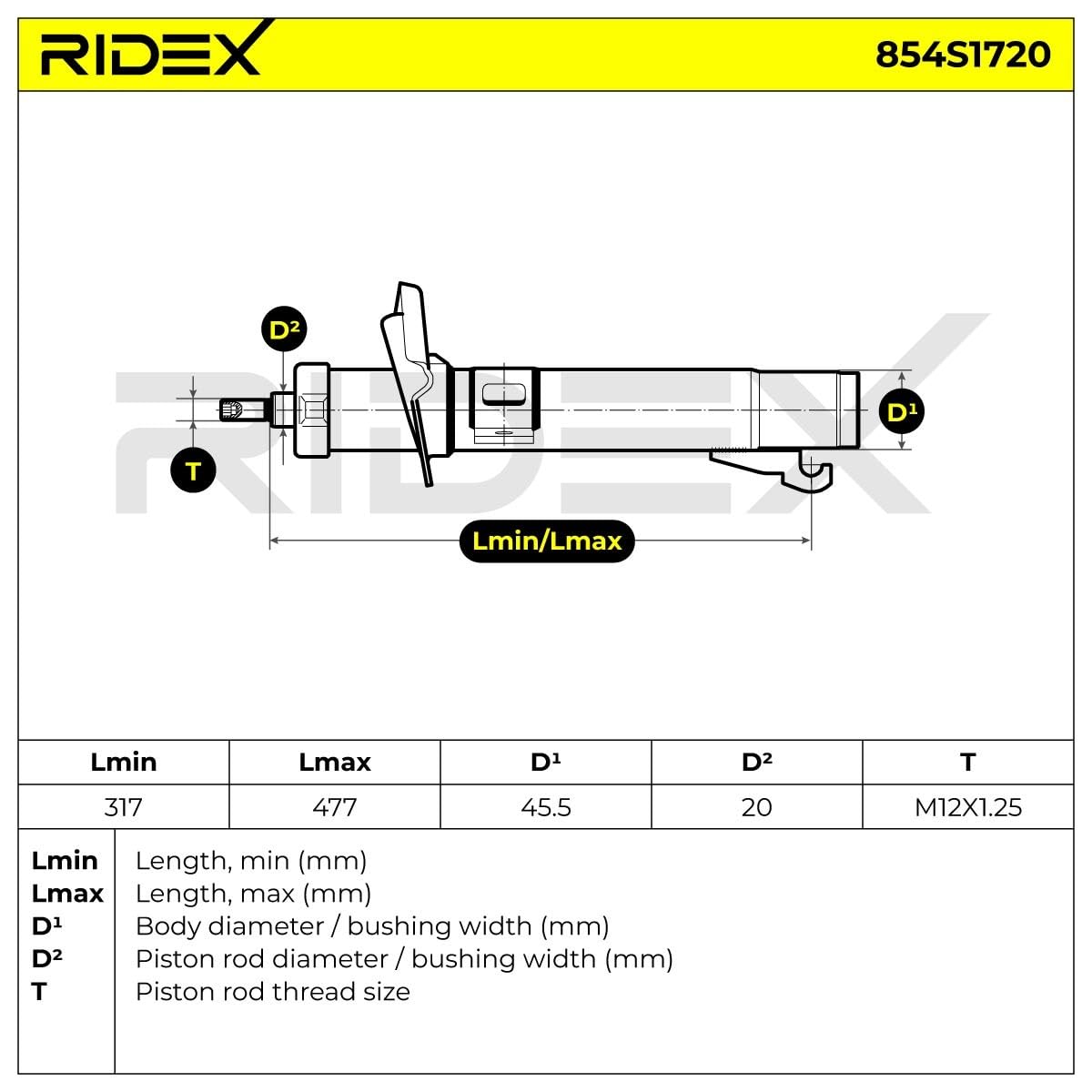 RIDEX 854S1720 2x Amortiguador Delantero Izquierda Delantero Derecha Delantero Compatible con FORD Fiesta Mk5 Hatchback JH, JD, JH1, JD1, JH3, JD3