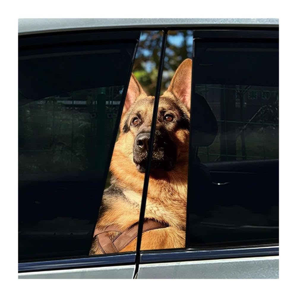 Decorative Items 2pcs German Shepherd Dog Car Center Pillar Sticker B Pillar Protective Film Decoration(G)