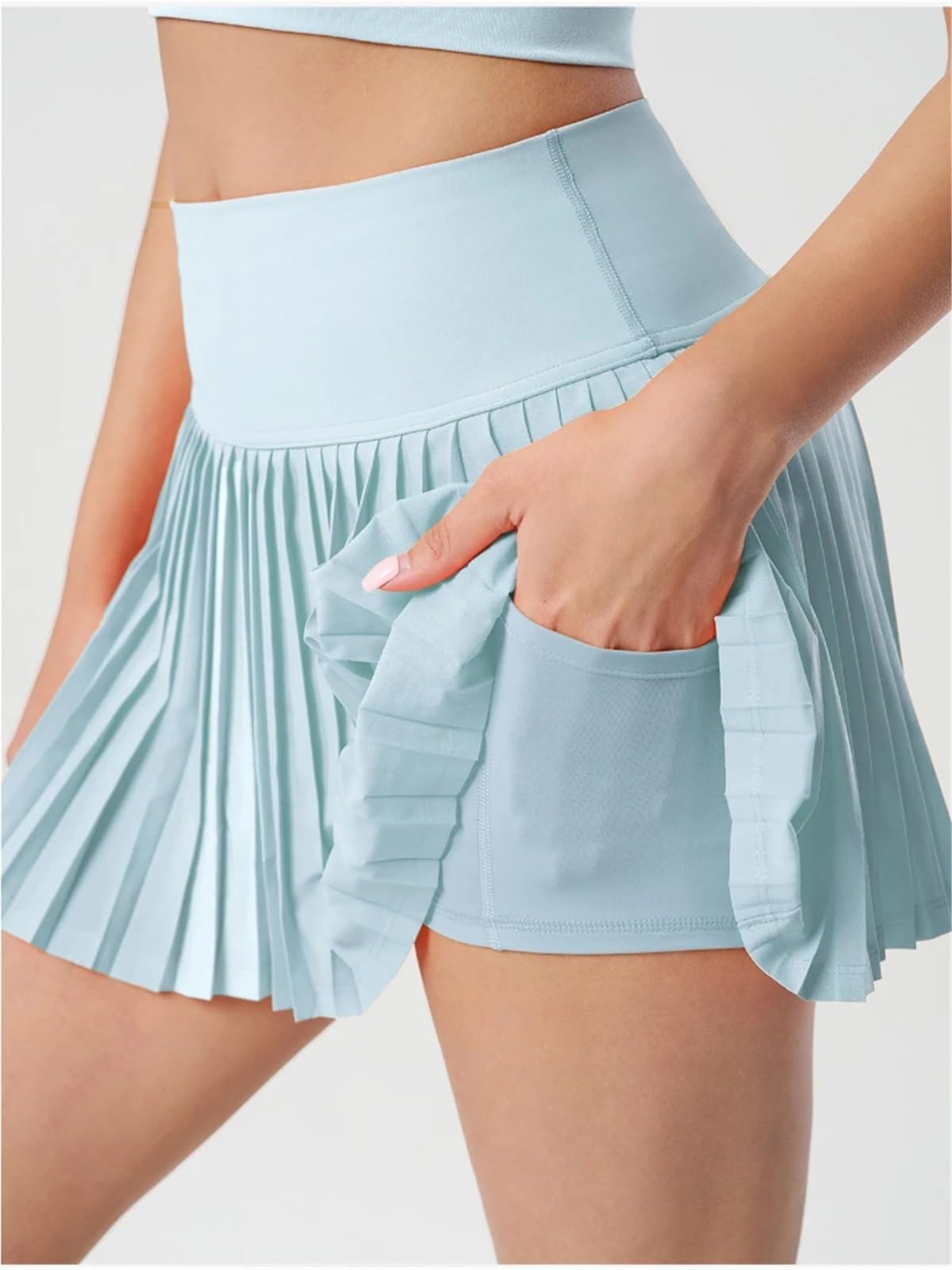 Mallas Cintura Alta Mujer, Faldas pantalón Tenis, Cortos Yoga, Plisadas, Lisas, con Bolsillos, Deportivas Falda Tenis Mujer