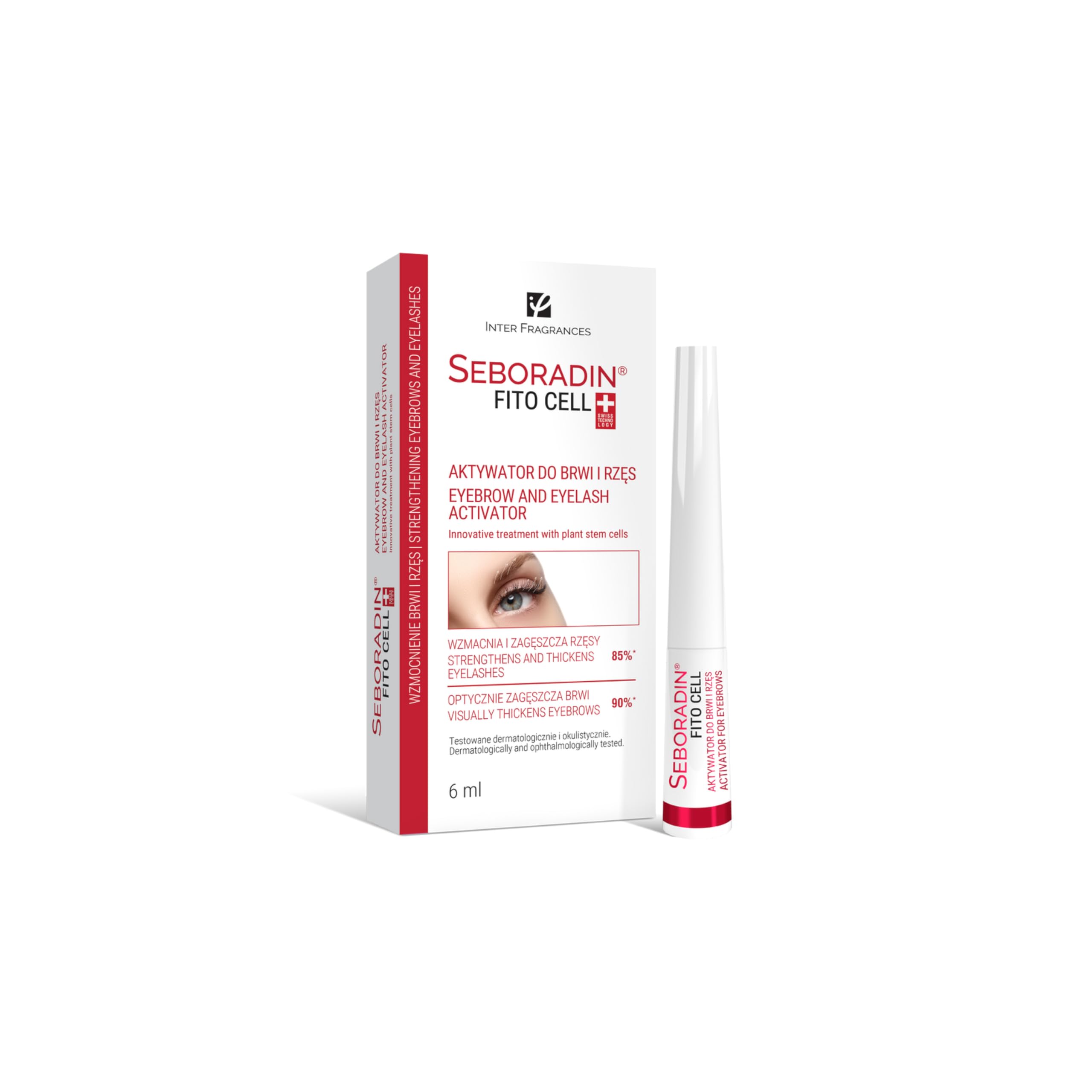 SEBORADIN FITO CELL Eyebrow and Eyelash Growth Serum 6 ml | Eyelashes Eyebrows Serum for Thicker, Stronger, Fuller and Longer Lashes | Growth Conditioner for Lashes and Brows | Volume Lash Booster