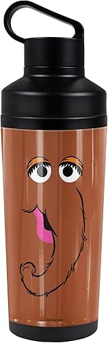 Miniatura 8 de Sesame Street OFFICIAL Cookie Monster Face Botella de agua aislada de 18 onzas, resistente a fugas, de acero inoxidable aislado al vacío con tapa de