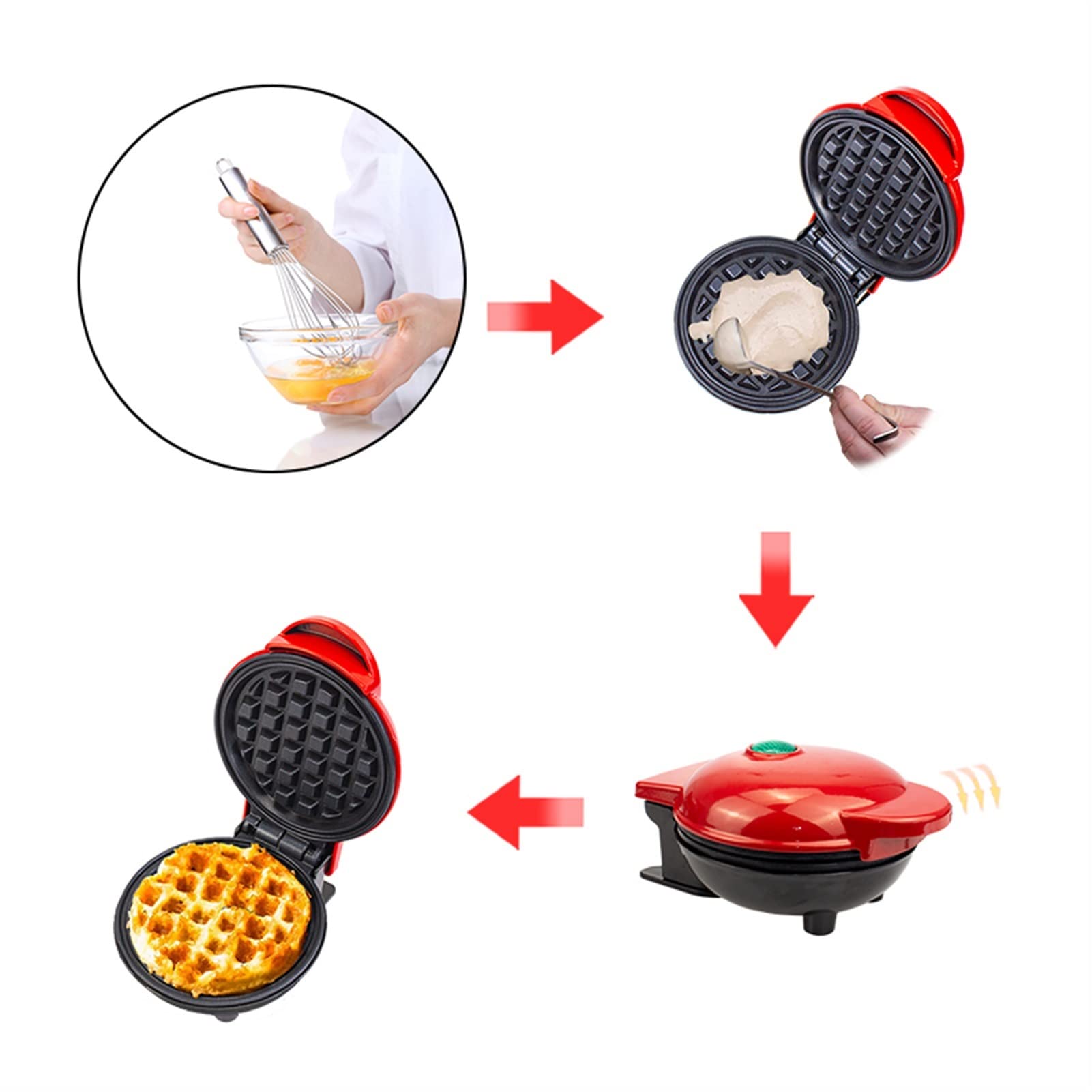 AGrAdi Planchas eléctricas, Mini máquina eléctrica for Hacer gofres, Horno de Burbujas, Pastel de Huevo, máquina de Desayuno, Horno de Pastel de Huevo, sartén, máquina Eggette, Mini Olla Gofrera (Col