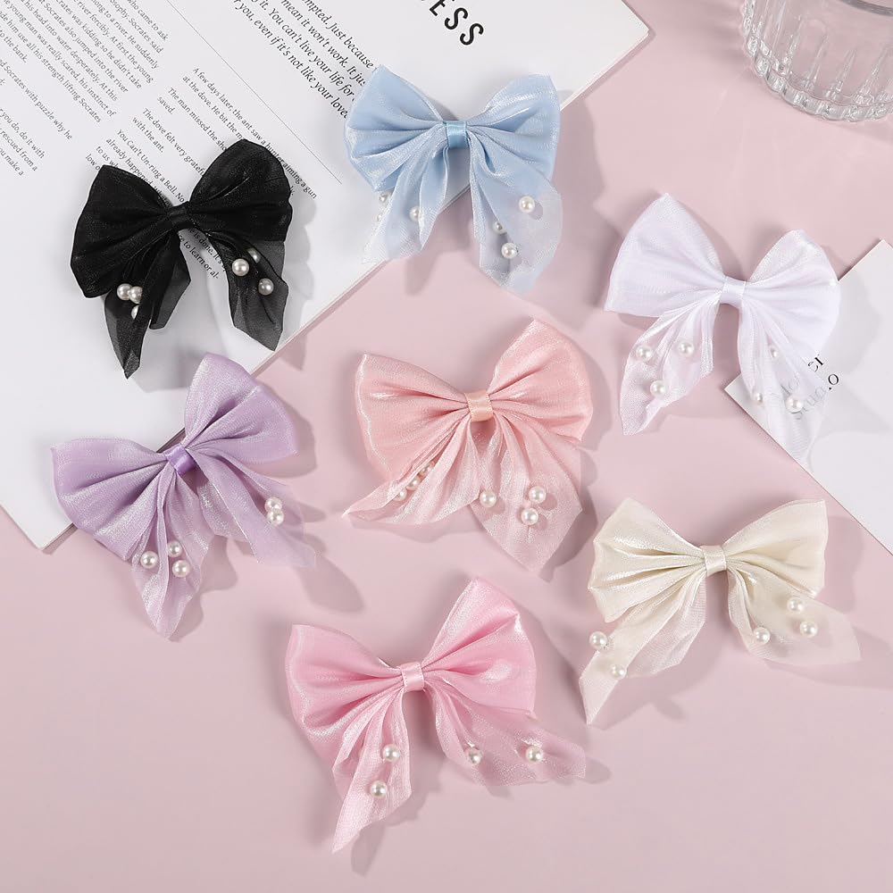 Diy Schleifen 70 Stück Schleife mit Perlen Satinschleifen Selbstklebend Fertige Schleifen 8*7CM Nähen Schleifen Deko Schleifen für Hochzeit Geschenkverpackung Basteln Geburtstag Kuchen(Mixed10#)
