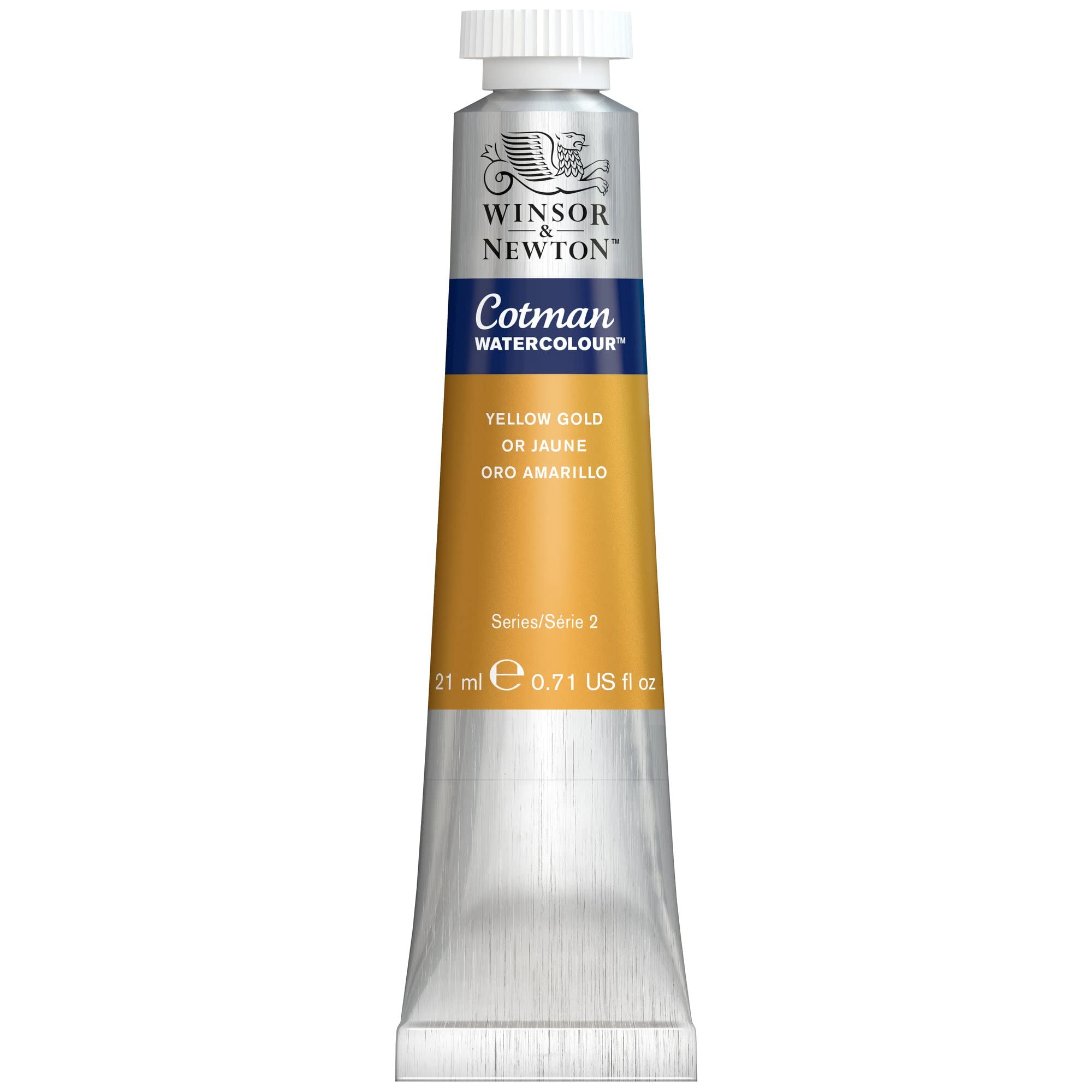 Winsor & Newton Cotman Metallic Watercolour Paint: Yellow Gold, 21ml Tube, Vibrant Pigments