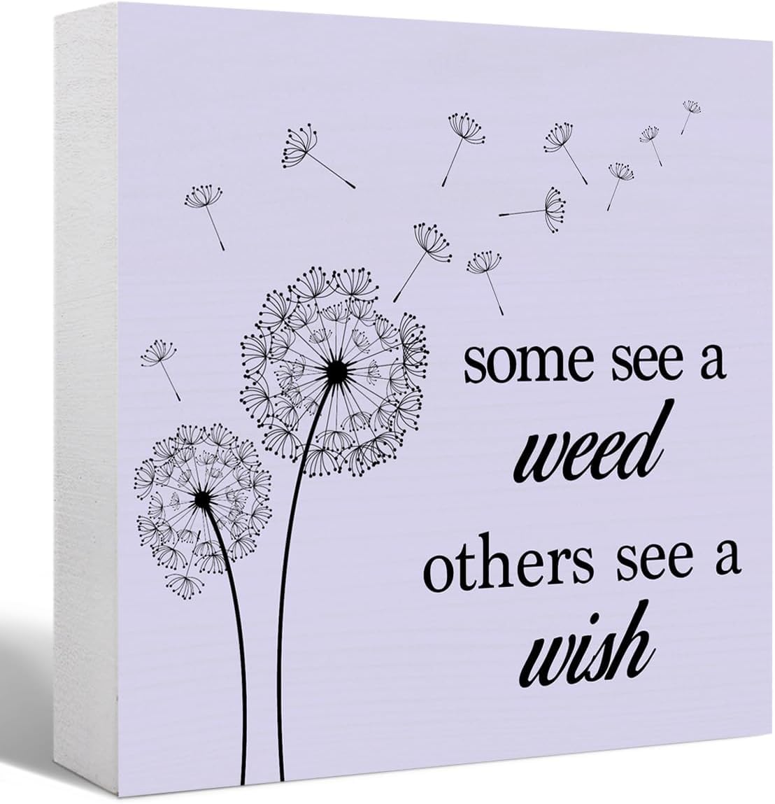Dandelion Box Sign 5x5 Inch Inspirational Quote Farmhouse Decor