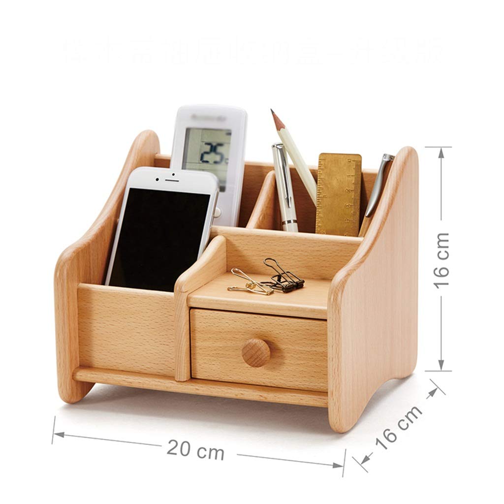 Stiftehalter Bambus, 4 Fächer, Natürliche Optik, Stiftebox, Schreibtisch Organizer Für Büro-Utensilien, Natur