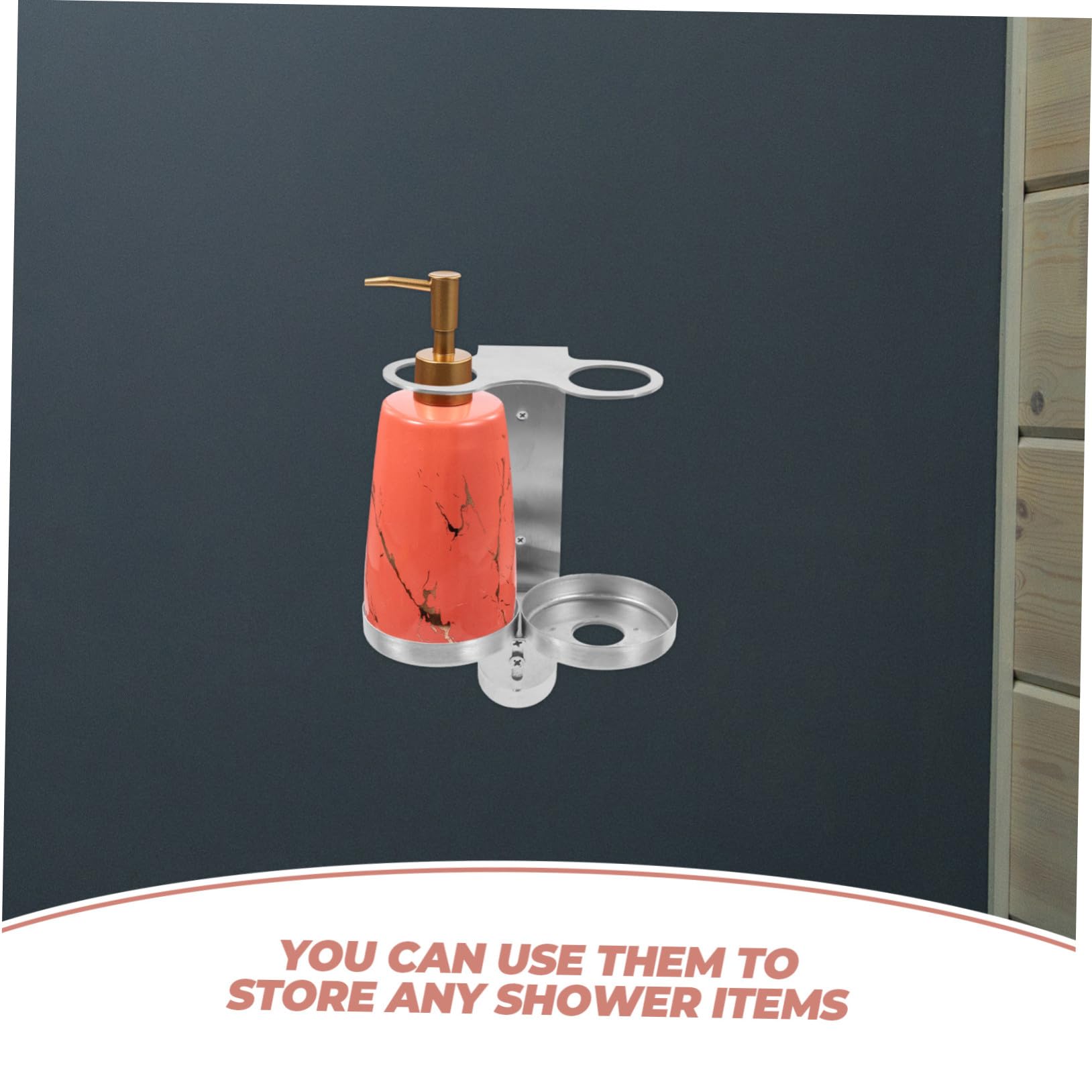 Mipcase Soporte Dispensador De Jabón Jabonera De Pared Acero Inoxidable Doble para Champú Gel Ducha Baño Cocina Instalación Sin Taladro