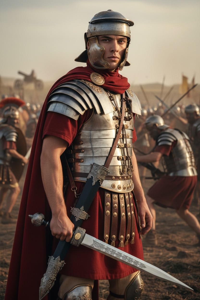 Schwert echt Metall Römisch Gladius 100% handgefertigt mit Scheide zur Dekoration oder als Geschenk