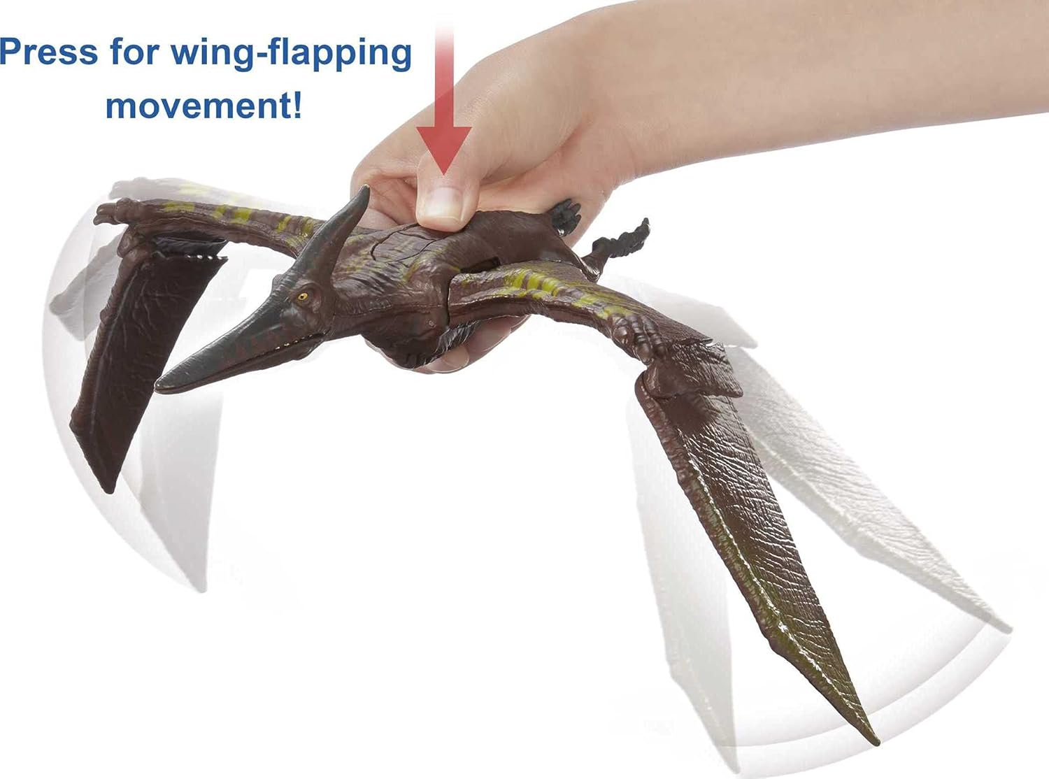 Jurassic World Toys Sound Strike Pteranodon Figure with Strike and Chomping Action, Realistic Sounds, Movable Joints, Authentic Color and Texture; Ages 4 and Up