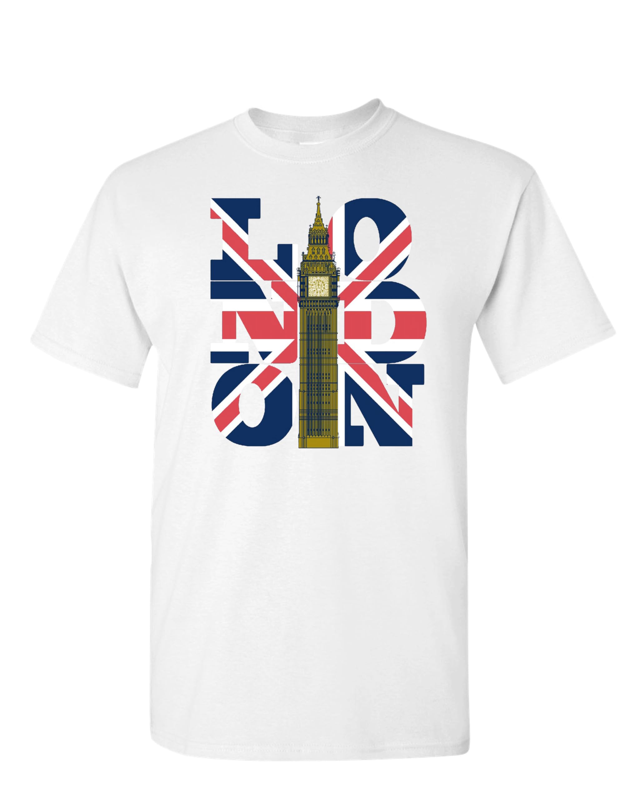 RADIANCELondon England Souvenir T-Shirt - UK Flag with Big Ben Tower Great Gift for Visit London Unisex T-Shirt