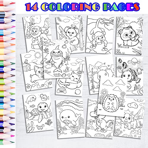 Doodou SB-ANIMAL01 450Pcs Stickers/Coloring Book For Kids 2-4, Make A Face Reusable Sticker Book For Toddlers Including 14 Coloring Pages 14 Scenes Airplane Activities thumb #3