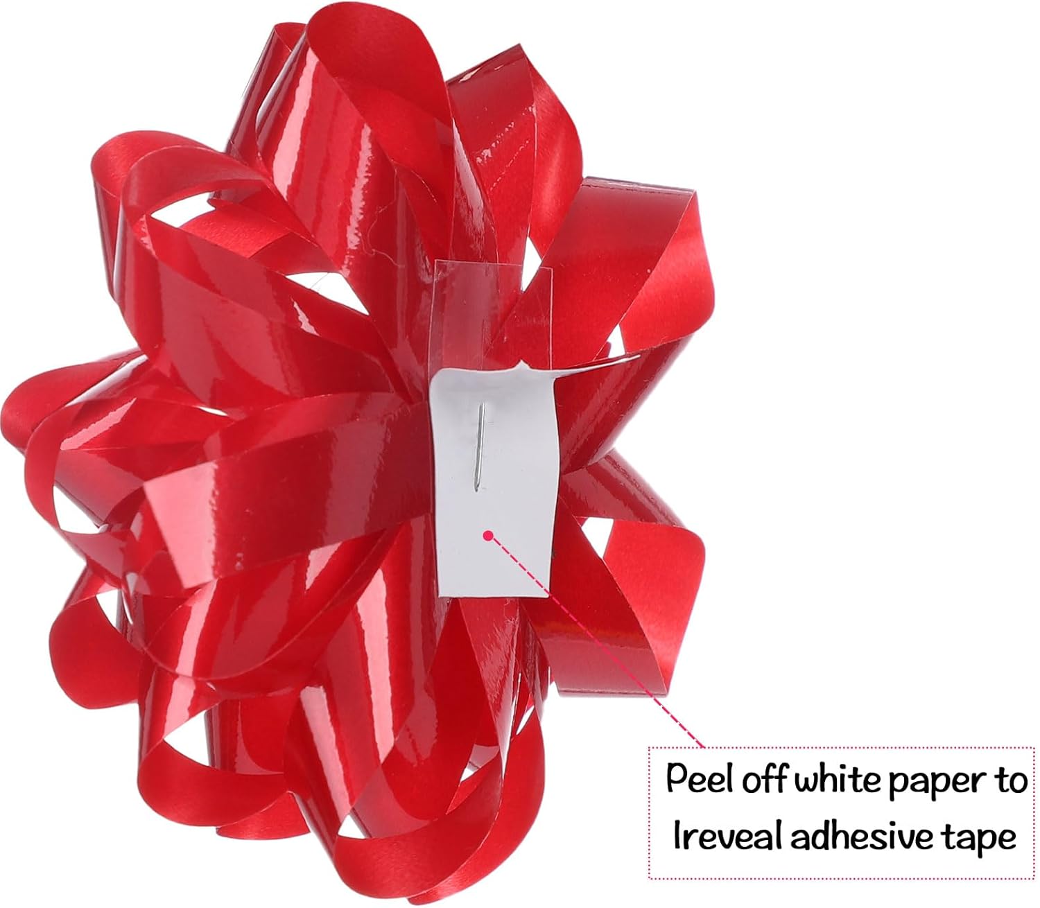 25 Pcs Gift Bows Assortment - 3 Size Gift Bowsand 1 Crimped Curling Ribbons, Perfect for Christmas, Holiday,Birthdays, Weddings, Baby/Bridal Showers, Party (Red) - Image 3