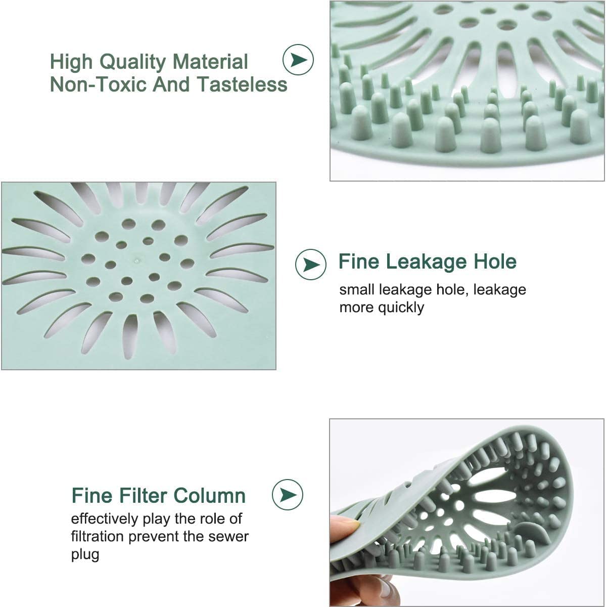 NOMAZO Silicone Hair Catcher Drain Cover β Shower Drain Stopper, Sink Filter Strainer, Bathtub & Kitchen Drain Protector (1 Pc) 1