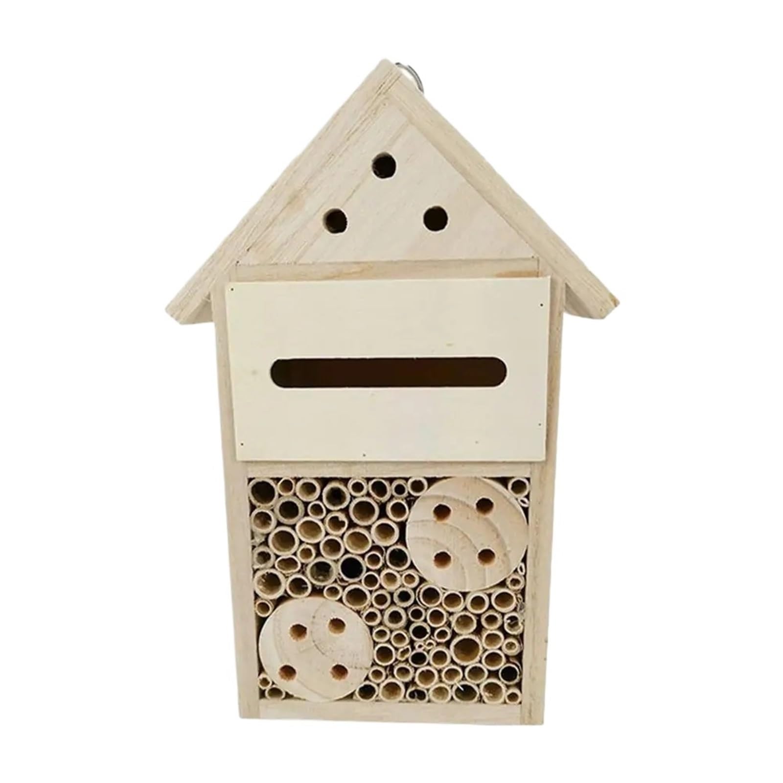 Casetta per api in legno naturale, per hotel, riparo, decorazione da giardino, per esterni, per nidi e insetti (tipo b)