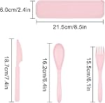 Zoyiancy 4 Ensembles d'ustensiles réutilisables avec boîtier, ustensiles de voyage portatifs.
