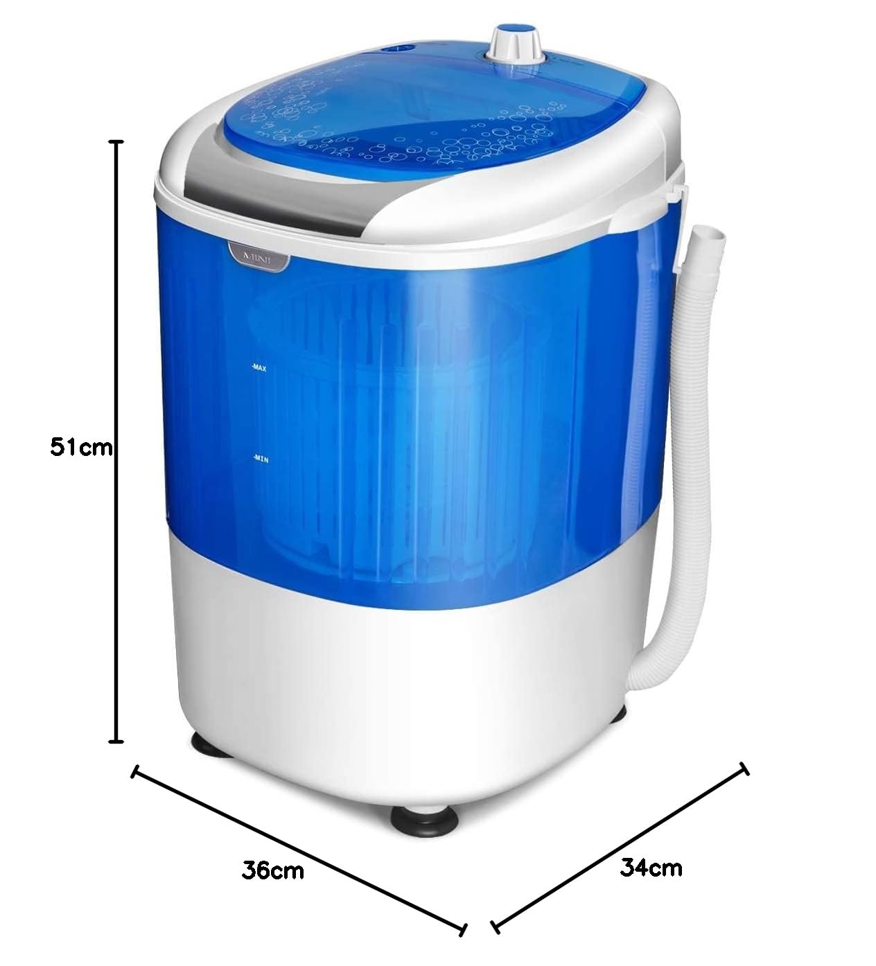 COSTWAY Mini-Waschmaschine 170W, 2,5kg Kapazität, Reise Campingwaschmaschine mit Trockenschleuder