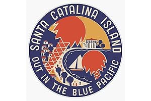 Santa Catalina Island Vintage Travel Decal : 5" x 5" Window Bumper Sticker Vinyl Decal