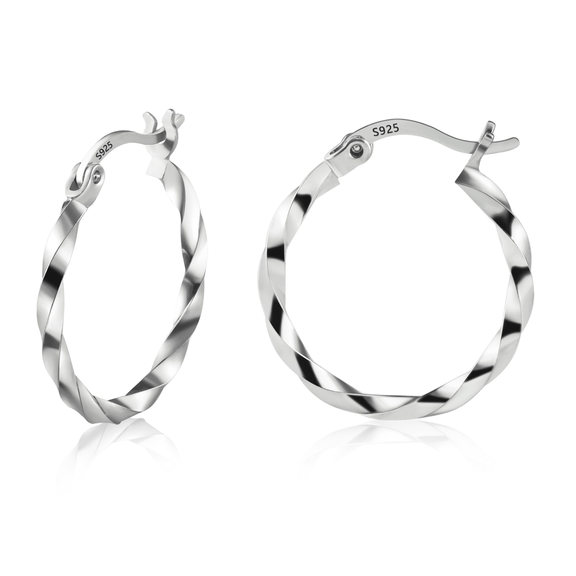 ALEXCRAFT Orecchini Donna Argento 925 a Cerchio Oro Placcato 14K/ Oro Bianco Cerchietti Piccoli con Confezione