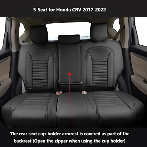 Miniatura 5 de HKZ Custom Fit Honda CRV Seat Covers Full Set Front and Rear Car Seat Covers for Honda CR-V 2017 2018 2019 2020 2021 2022 CRV TouringCR-V EXCR-V