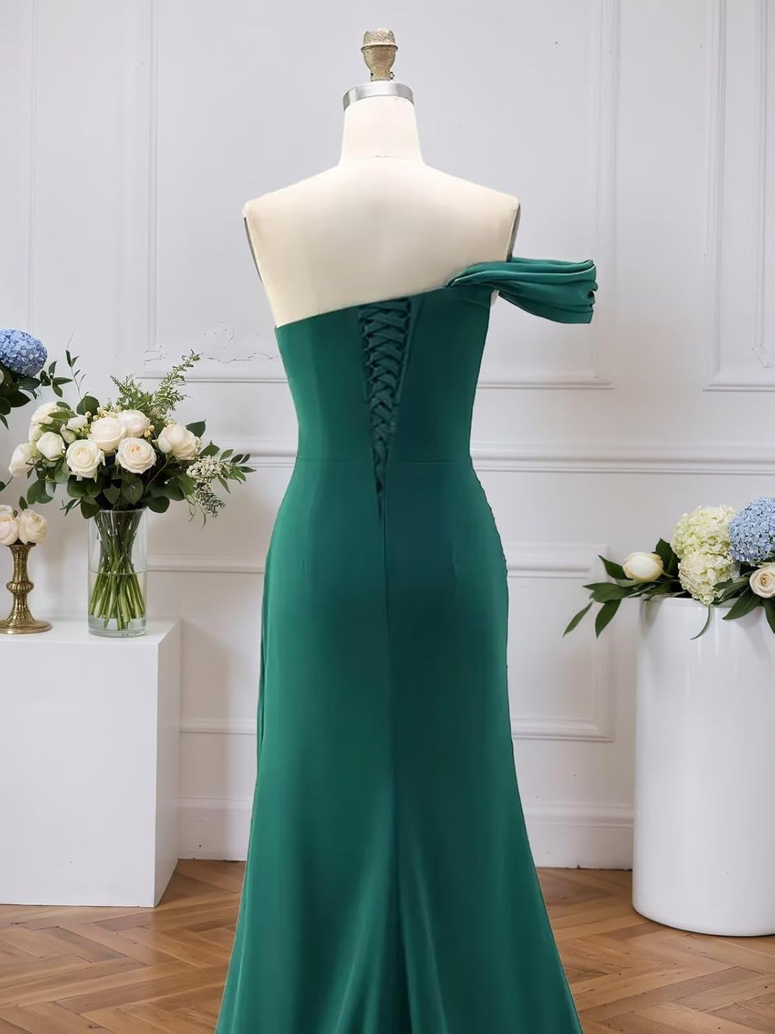 One Shoulder Pleated Bridesmaid Dresses for Women Chiffon Mermaid Formal Evening Party Gown Prom Dress 2026 - Image 2