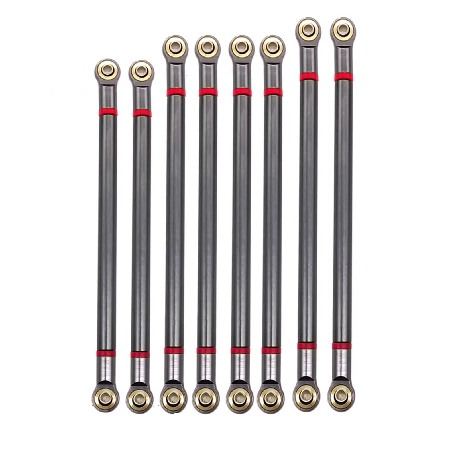 for Axial for SCX10 1/10 8PCS 313MM Wheelbase Aluminum Alloy Link Plastic Rod End Unassembled Kit RC Crawler Car Parts Accessories RC Car Accessories(Titanium)