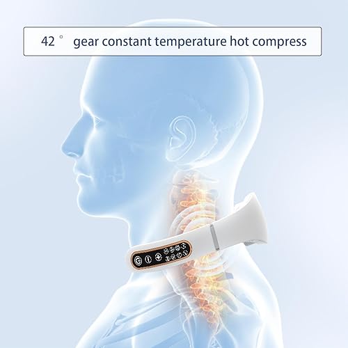 Miniatura 4 de Masajeador de columna cervical con 8 cabezales de masaje, masajeador inteligente de fisioterapia de cuello y hombros con 6 modos de masaje,