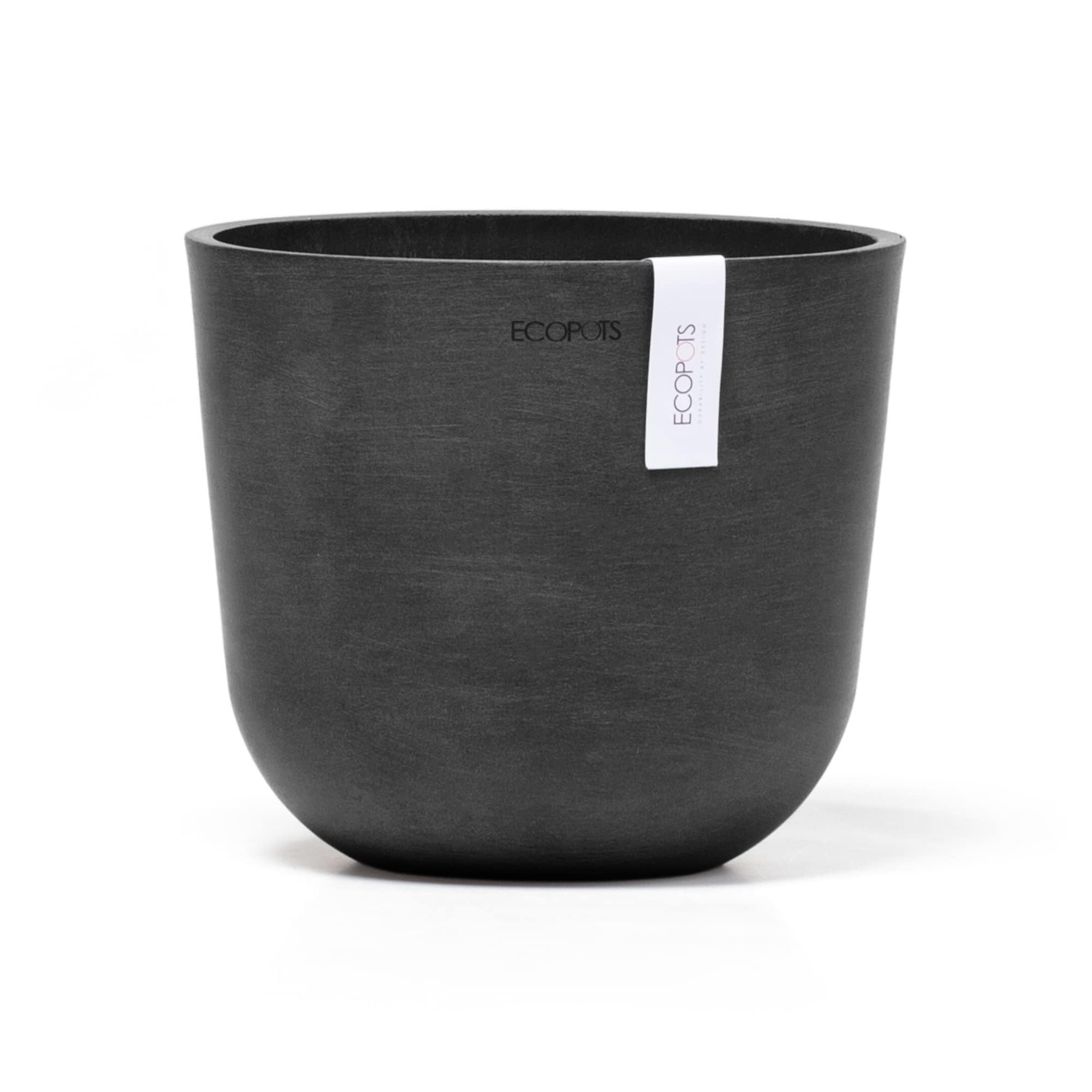 ECOPOTS Ashortwalk Vaso per piante in plastica riciclata, diametro 55 cm x altezza 47,9 cm, colore: grigio