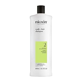 Nioxin Scalp + Hair Thickening System 2 Shampoo | For Natural or Untreated Hair with Progressed Thinning | With Niacinamide and Biotin | 16.9 Fl oz.