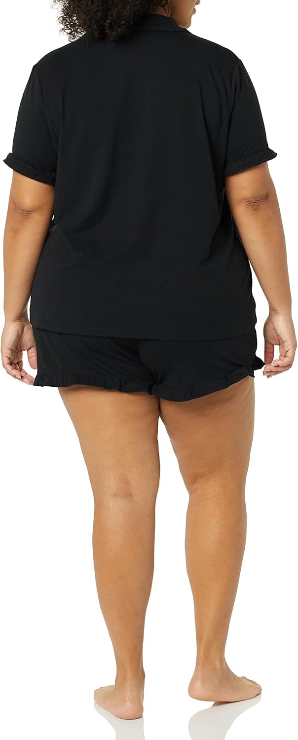 Amazon Essentials Women's Cotton Modal Piped Notch Collar Pajama Set, Comfortable Loungewear (Available in Plus Size) - Image 4