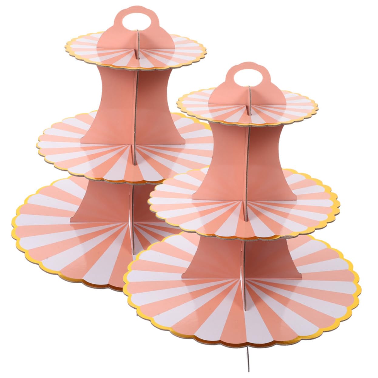 Alipis 2pezzi Stand Per Dessert Carta Tre Elegante Vassoio Per Cupcake e Torte Per Feste e Matrimoni Di Espositori Riutilizzabile