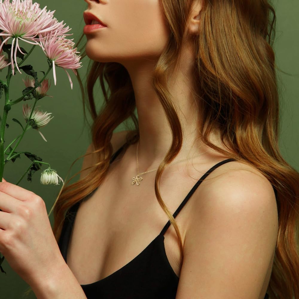 MUSTHAVE 18K Gold Plated Simple Line Blooming Flower Necklace, Yellow Gold Color, Anchor Chain, Size 16 inch + 2 inch Extender, Gift Card, Birthday, BFF (Yellow Gold) - Image 6