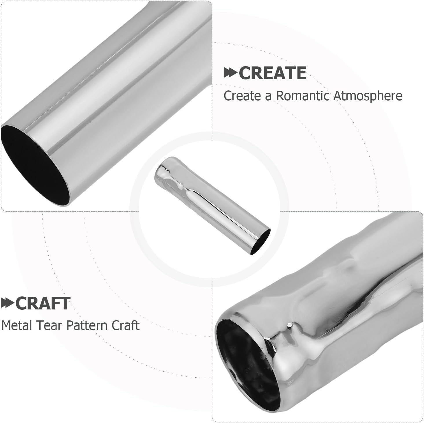 Candle Socket Covers Iron 6pcs Compatible with E14 Bulbs Chandelier Candle Tube Sleeves DIY Lighting Accessories for European Style Lighting Fixtures for Home Décor