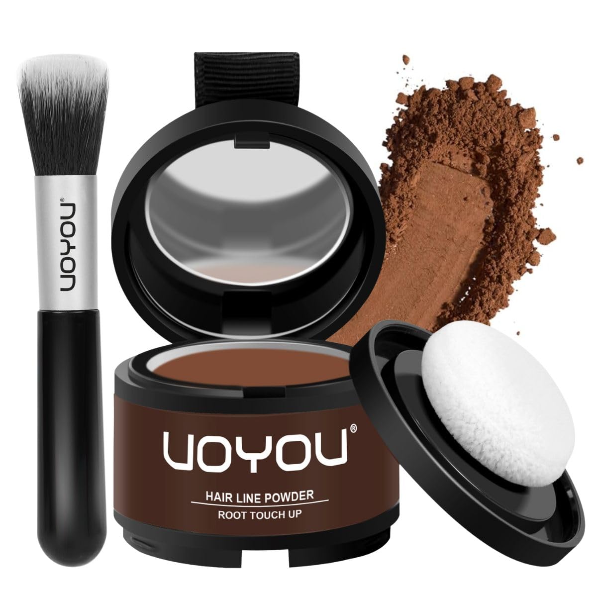 Hairline Powder, Root Touch Up Powder Instantly Conceals Hair Loss, Gray Root Cover Up Powder, Water & Sweat Resistant Hair Powder for Thinning Hair Men & Women, Includes Brush (Dark Blonde)