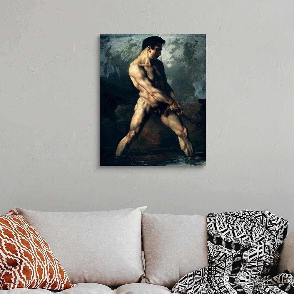 Colorful DIY Paint by Numbers for Adults Beginner Kids Oil Canvas Painting Kits Easy Drawing Paintwork with Brushes Acrylic Pigment,Home Wall Decoration — study of a male nude, by Theodore Gericault