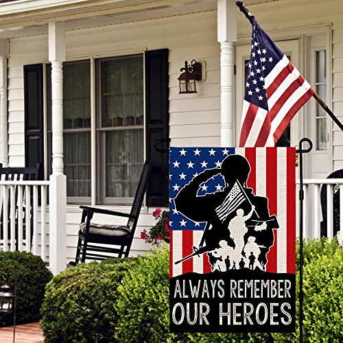 Crowned Beauty 4Th Of July Patrioctic Garden Flag 12X18 Inch Double Sided For Outside Yard American Independence Memorial Day Always Remember Our Heroes Soldier #TOP2