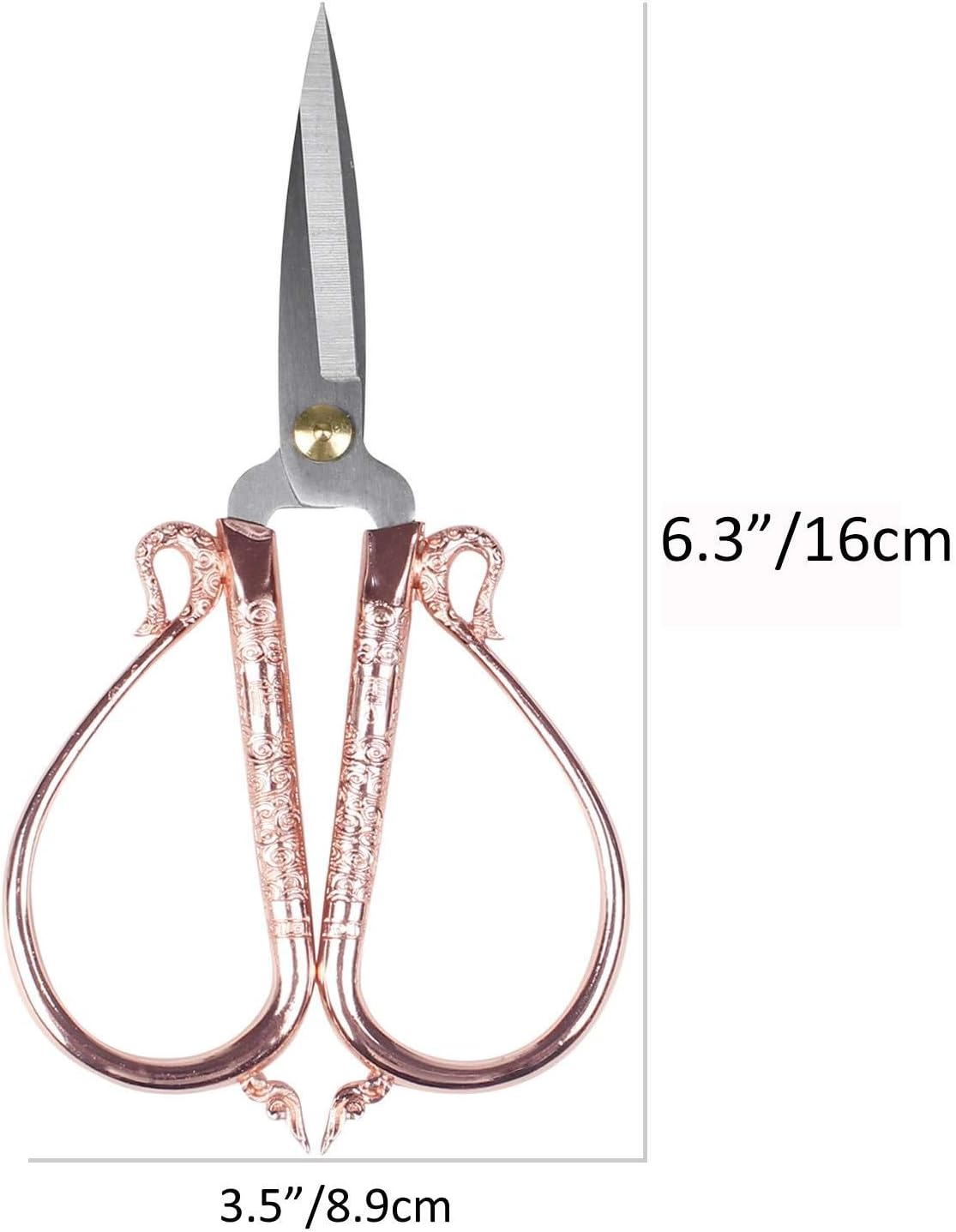 BIHRTC 6.3 Inch Sewing Scissors Small Stainless Steel Auspicious Clouds Scissors Tailor Scissors Shears DIY Tools for office Embroidery Sewing Household Handicrafts Rose Gold Scissors