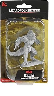 D&D Nolzurs Marvelous Unpainted Miniatures: Wave 21: Lizardfolk Render - Unpainted and Primed - Tabletop RPG Games TTRPG