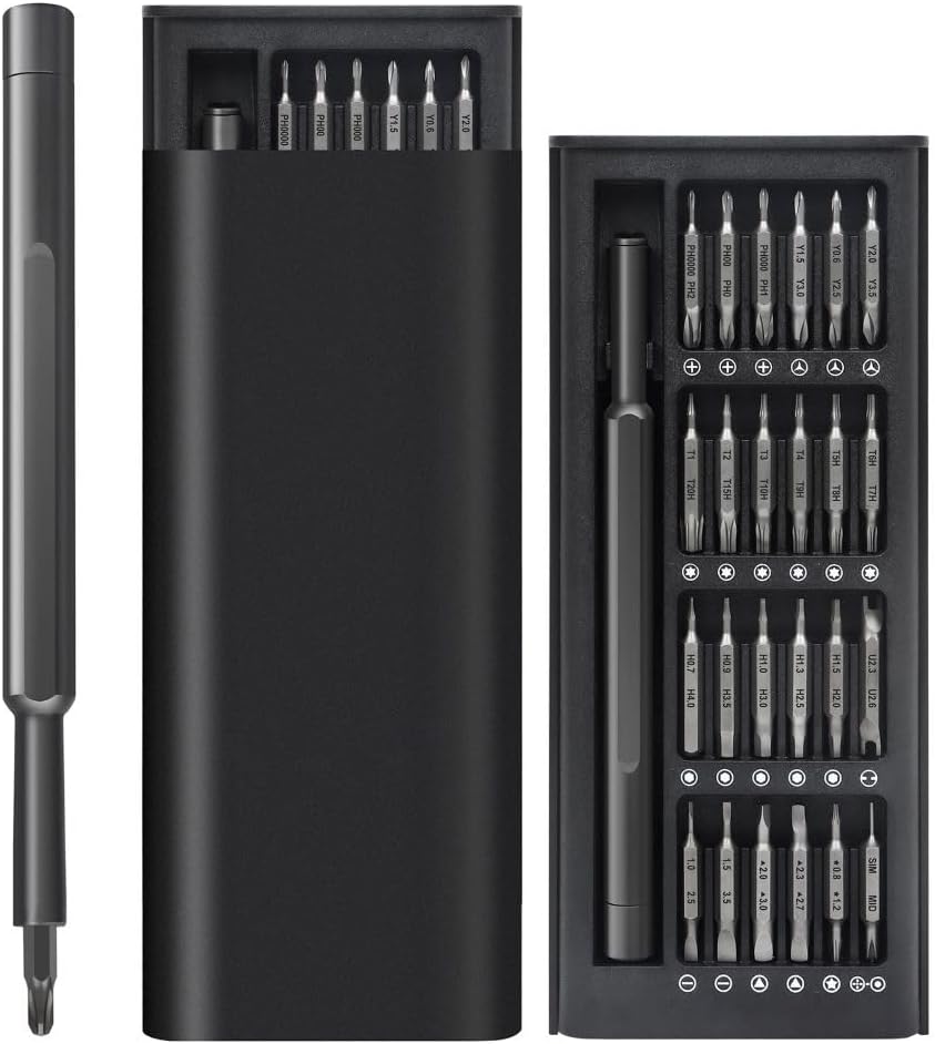 Anspect Precision Screwdriver Set, 24 in 1 Mini Screwdriver, Magnetic Driver Bits Set, S2 Alloy Steel Pocket Manual Screwdriver Tool Set, Repair Tool (Space Black)