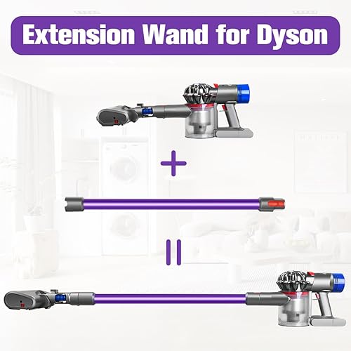 Miniatura 4 de DrRobor Varita de extensión para aspiradora Dyson V7 V8 V10 V11 V15, varilla de liberación rápida, pieza de repuesto de 28.5 pulgadas, color morado