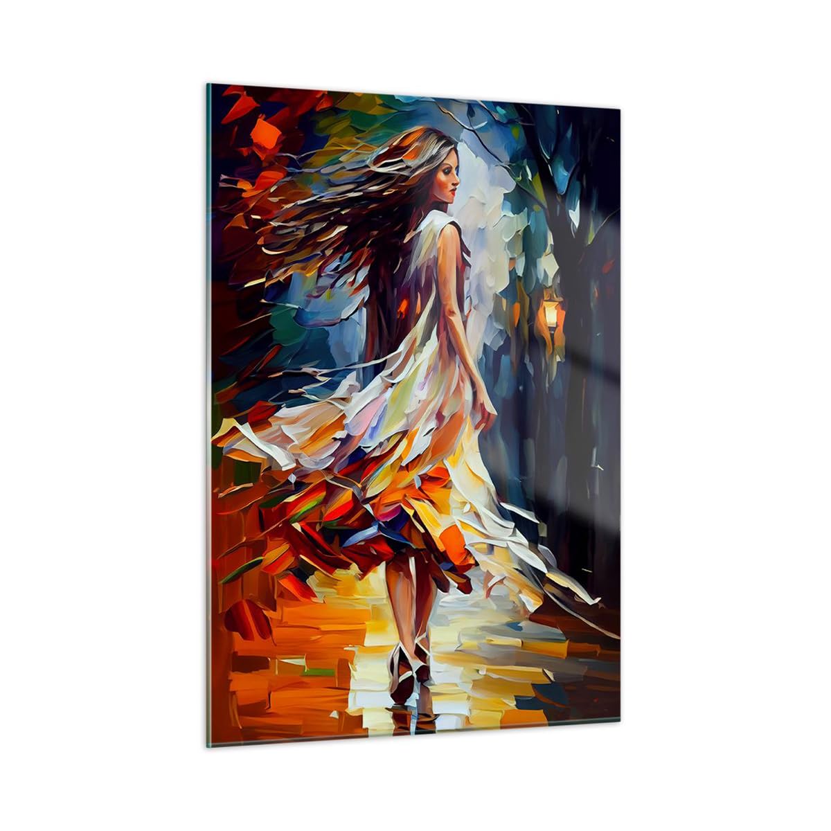 Vidrios decorativos Mujer Vestido Artístico Cuadro Sobre Vidrio Moderno 50x70cm Decoracion Salon Dormitorio Cocina Cuadros Pared Impresiones Impresión en Cristal Wall Art Prints Decor GPA50x70-6210