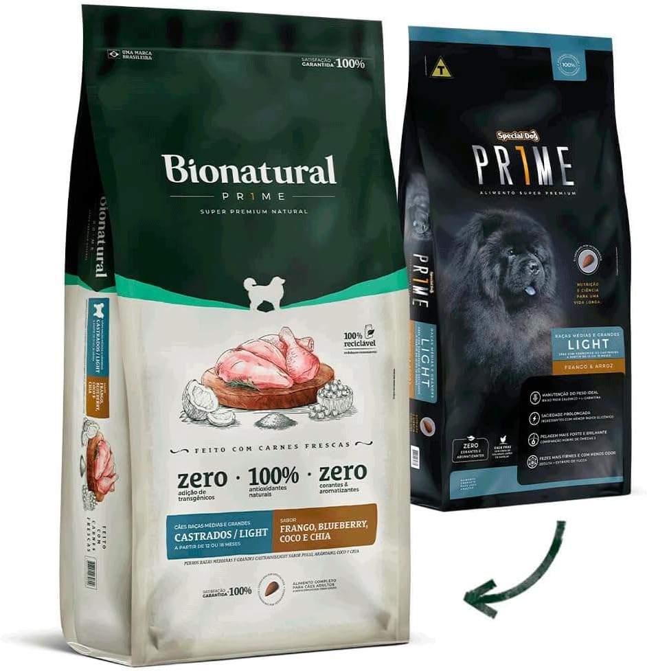 Bionatural Prime - Frango Cães De Raças Méd/Grand Castrados ou Light 15kg