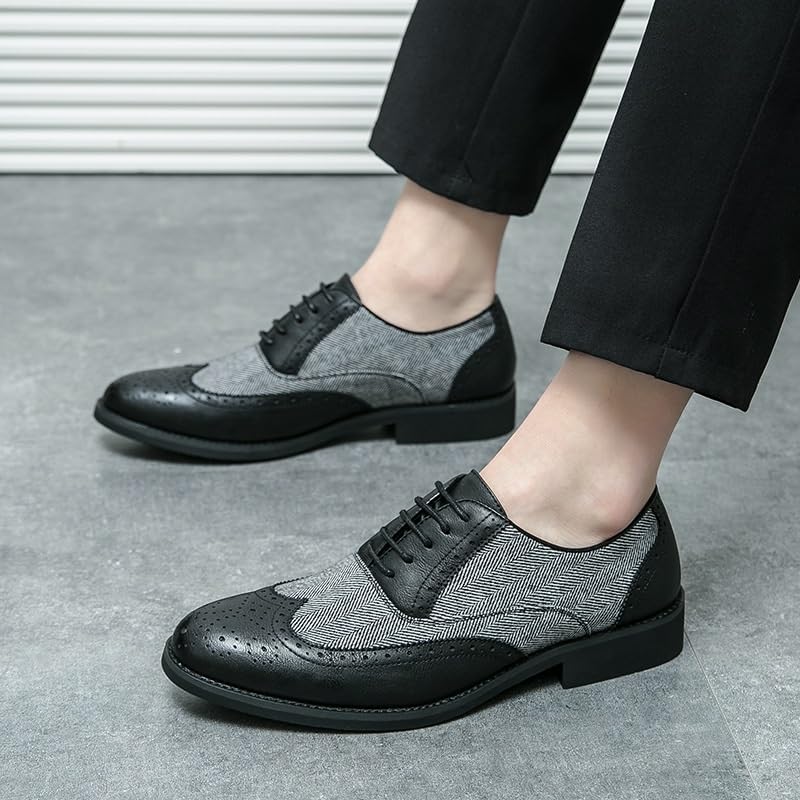 Oxford Formal Shoes for Men Lace Up Men Leather Shoes Outdoor Fashion Daily Casual Shoe Lace Up Business Leather Shoe Fashion Men's Dress Shoes Men Wedding Shoes3