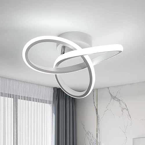 Miniatura 7 de Lámpara de techo moderna, diseño en espiral de 22 W, iluminación de techo empotrada de 6000 K, luz blanca, lámpara de techo LED creativa en aluminio