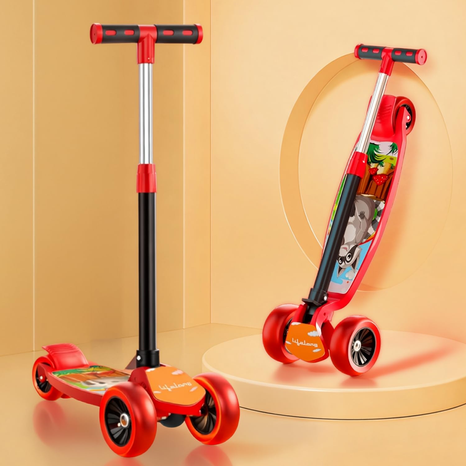 Lifelong Kick Scooter with Adjustable Height|Foldable Scooter|Skate Sc