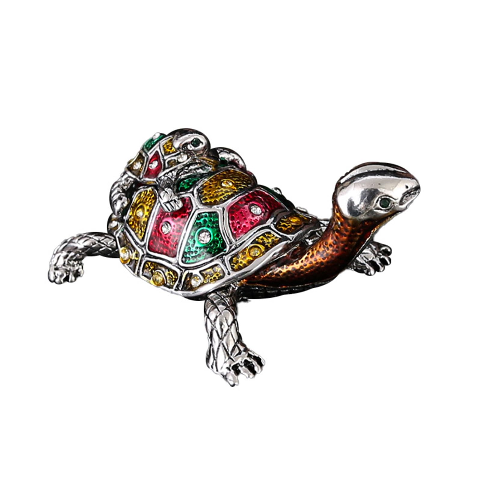 FGDTREE Artistic Handcraft Enameled Jewelry Organizers in Lovely Turtles Designs with Sturdy Metal Construction Turtles Shape Jewelry Planner