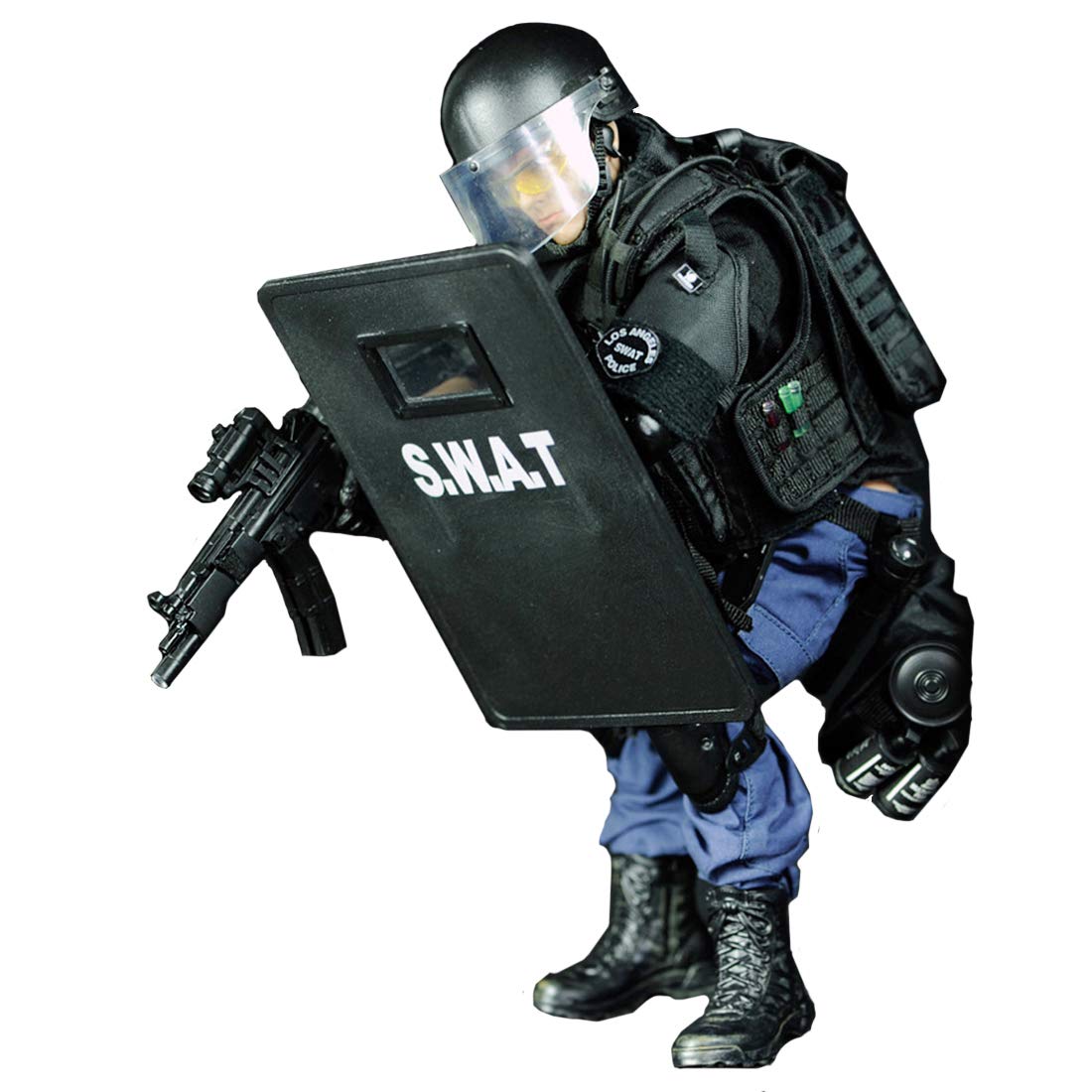 12 Inch Action Figures Military Set, 1/6 Scale Action Figures Set with Weapons and Accessories - NX03 - Shield Player Soldier