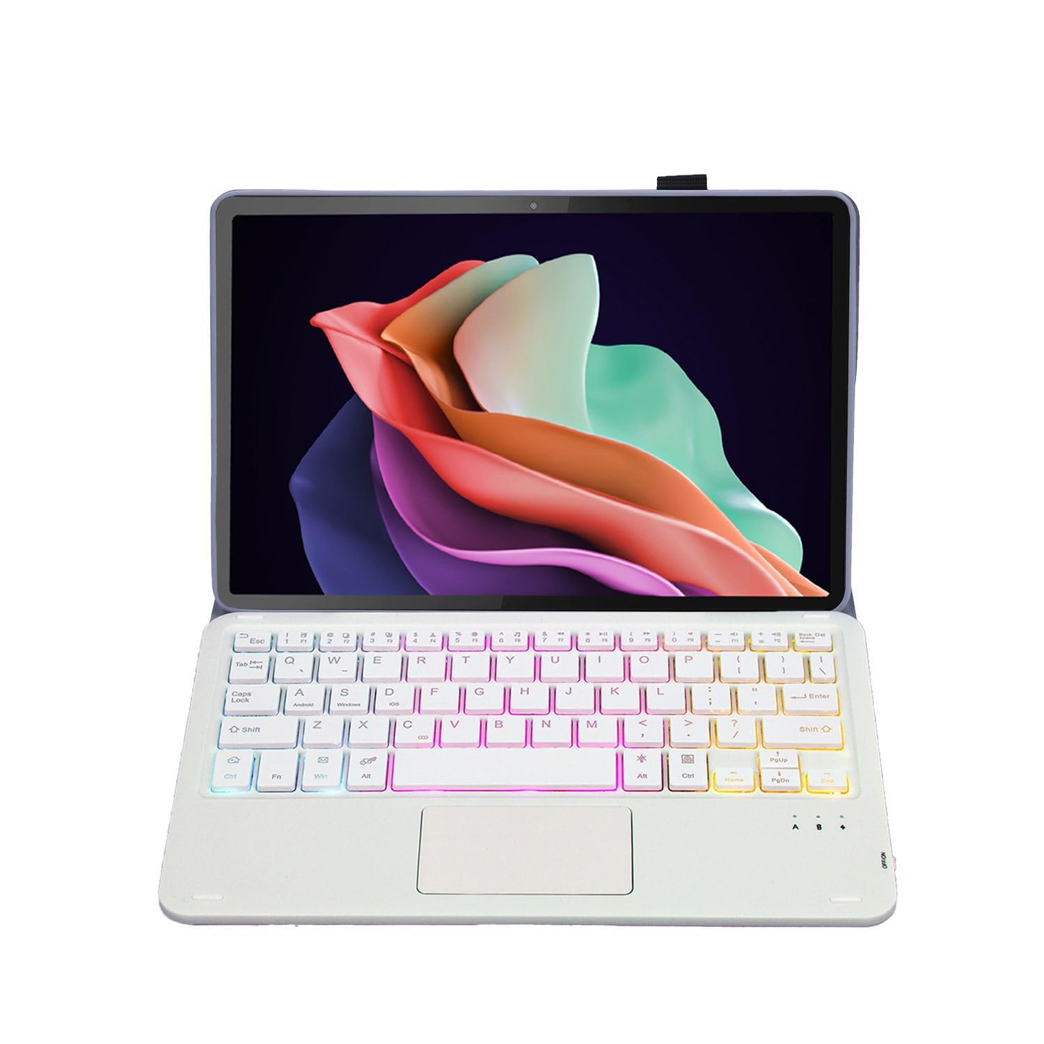 Etui z klawiaturą do Xiaomi Mi Pad 6/6 Pro 11" 2023, Wbudowany Uchwyt Na Ołówek, Magnetyczna Odłączana Bezprzewodowa Podświetlana Klawiatura z Myszą Bluetooth,Purple