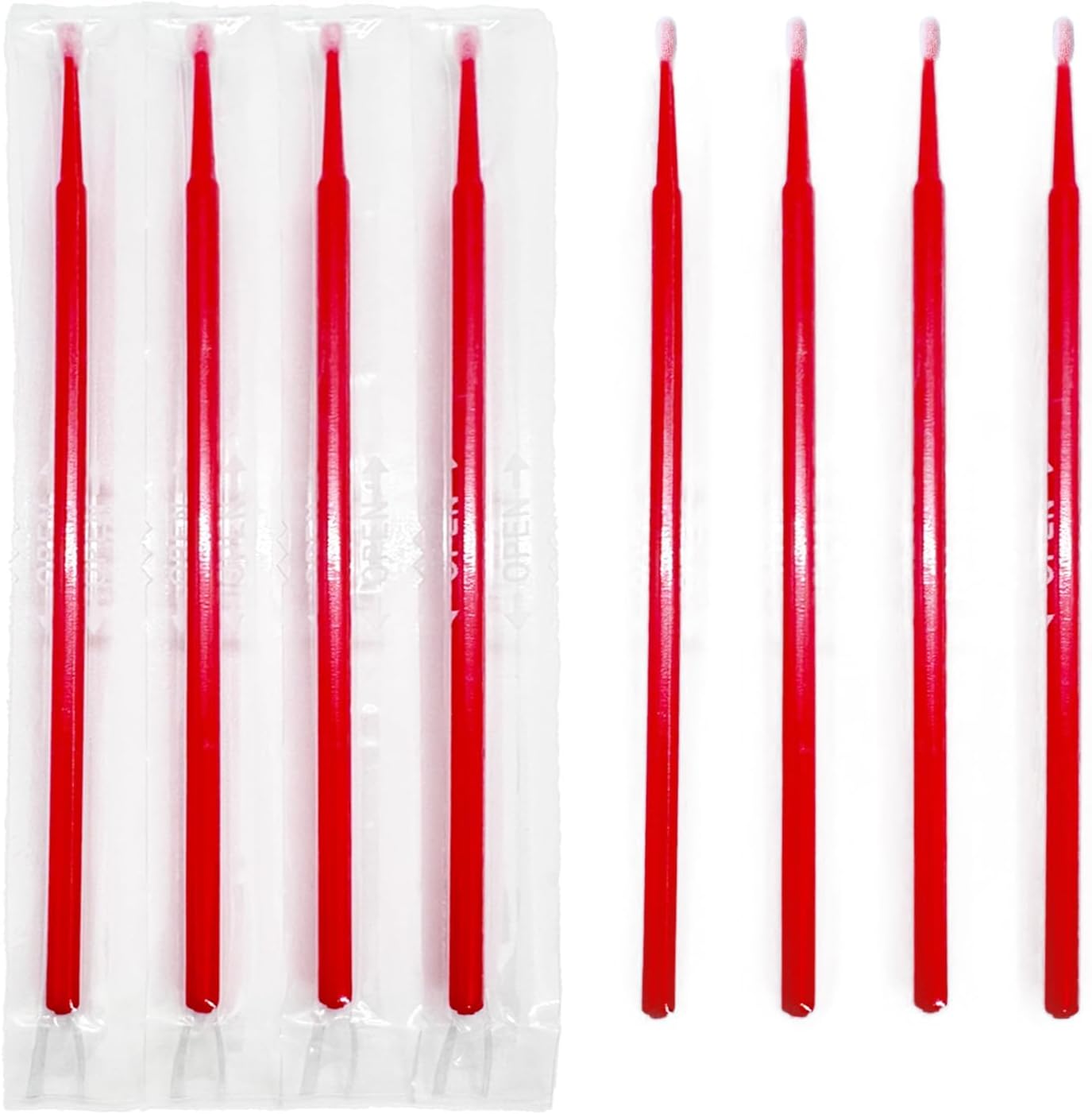 Individually Wrapped Cotton Swabs,Eyeliner Brush, Eyelash Brush, Travel Cotton Swabs,Cotton Stick, for The Ear, Makeup,Clean（200Count）