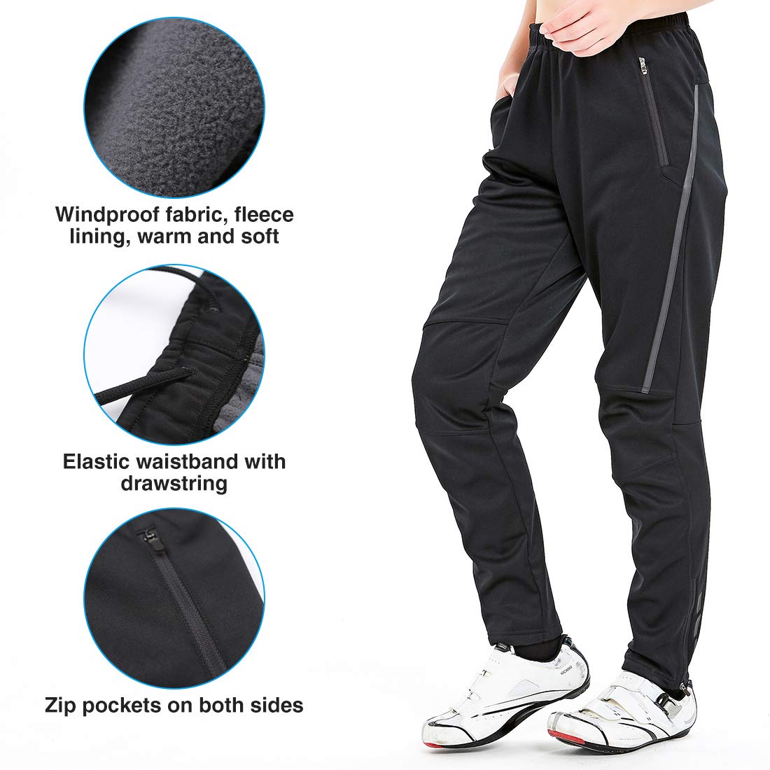 CATENA Pantalones de Ciclismo de Invierno para Mujer Pantalones Impermeables a Prueba de Viento para Deportes al Aire Libre Pantalones Largos térmicos de Lana térmica